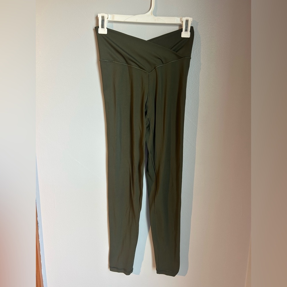 OFFLINE by aerie Olive Green Crossover Waist Leggings